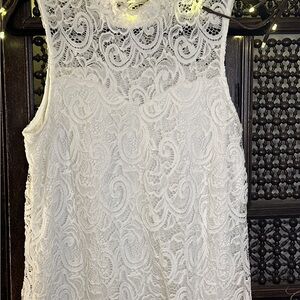 white lacey tank
